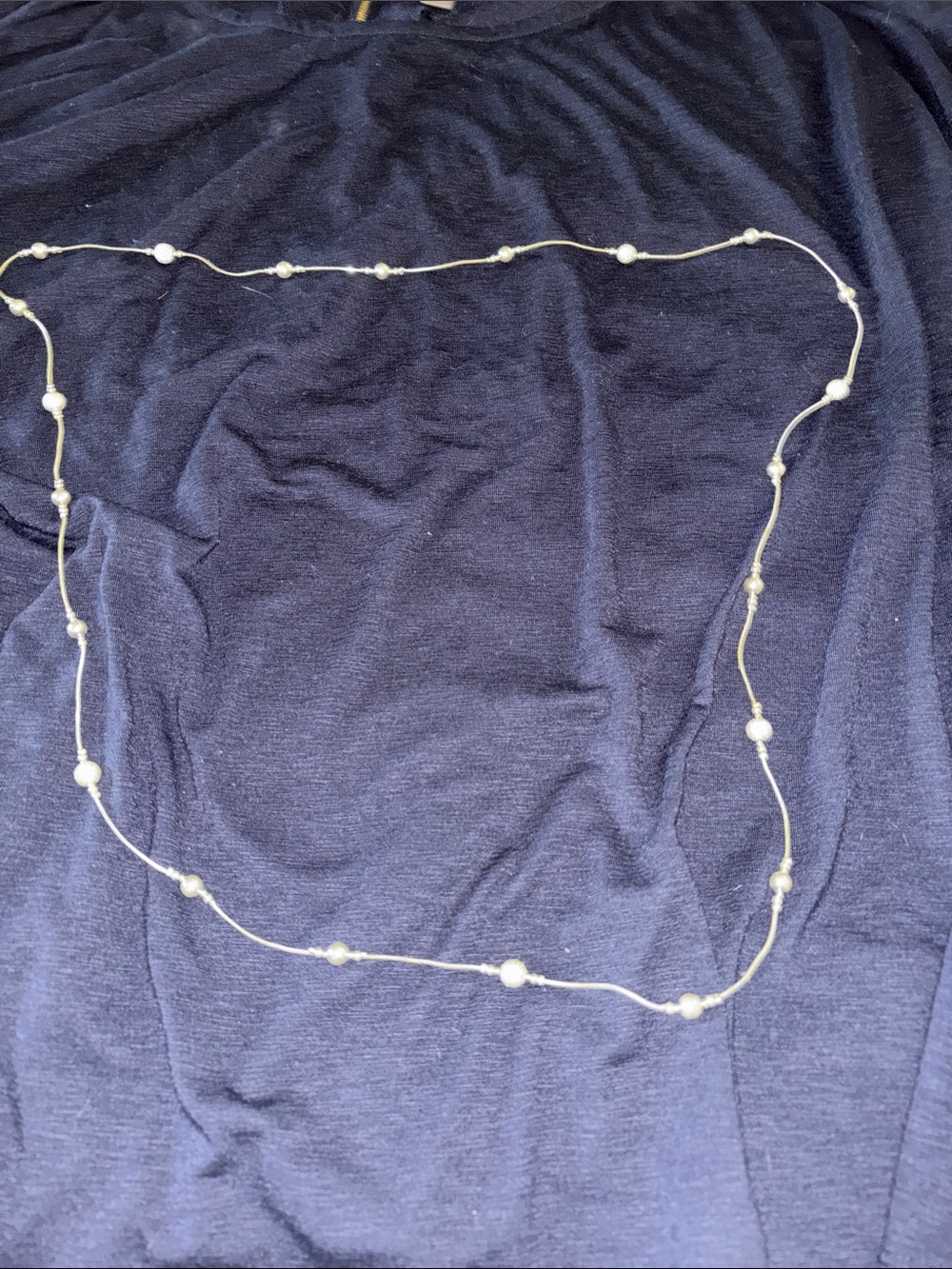 Sterling-Look Silver Bead Station Necklace - Women's Jewelry
